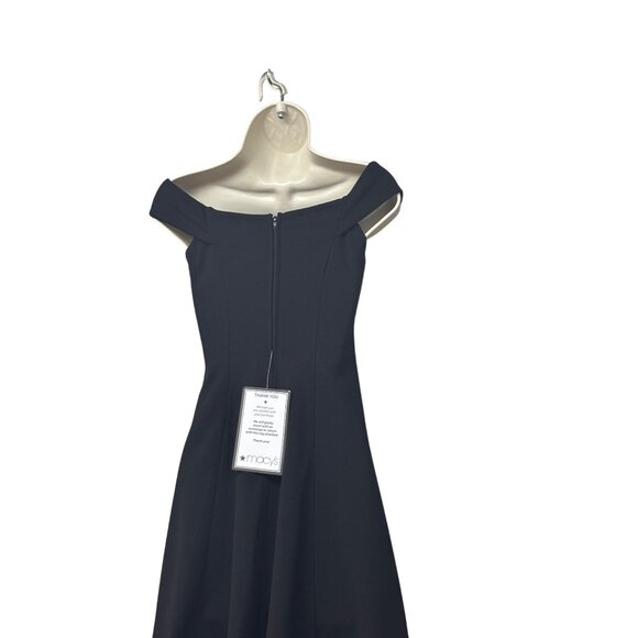 Teeze Me Juniors' Off-The-Shoulder Party Dress, Black, Sz. 13 - Picture 5 of 13